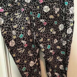 Torrid Disney Black and Gray leopard print workout leggings